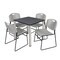 Kee Kee Square Table & Chair Set, Wood, Metal, Polypropylene Top TB3030GYBPCM44GY - alternate 1